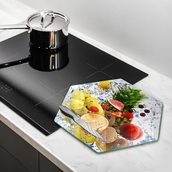 Deska szklana do kuchni Soczyste owoce i woda