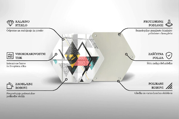 Deska szklana do kuchni Abstrakcja trójkąty