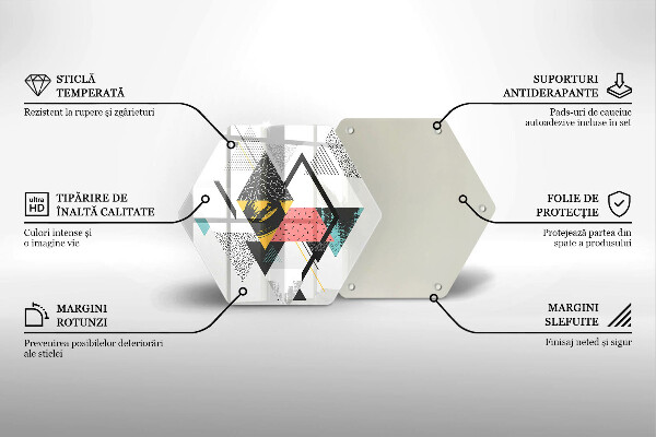 Deska szklana do kuchni Abstrakcja trójkąty