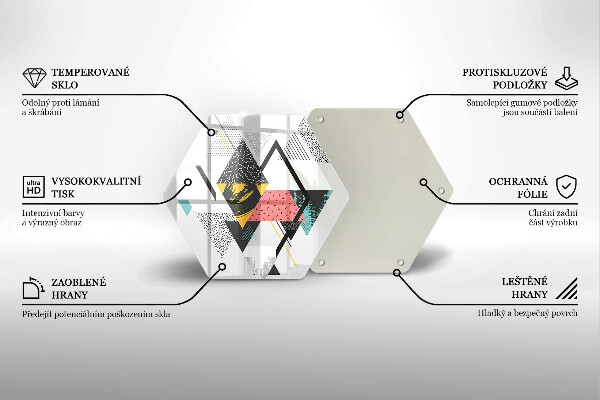 Deska szklana do kuchni Abstrakcja trójkąty