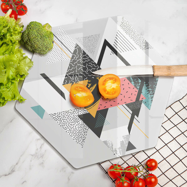 Deska szklana do kuchni Abstrakcja trójkąty