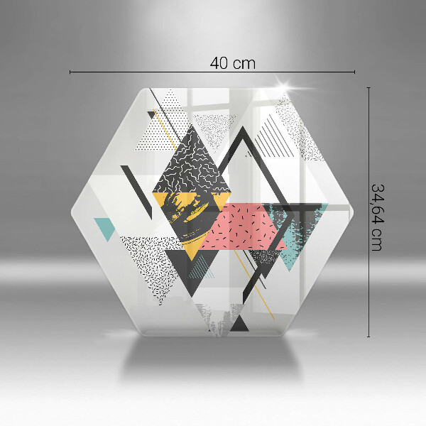 Deska szklana do kuchni Abstrakcja trójkąty