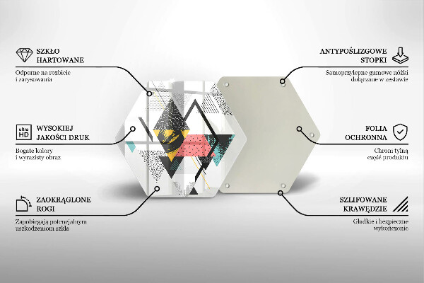 Deska szklana do kuchni Abstrakcja trójkąty