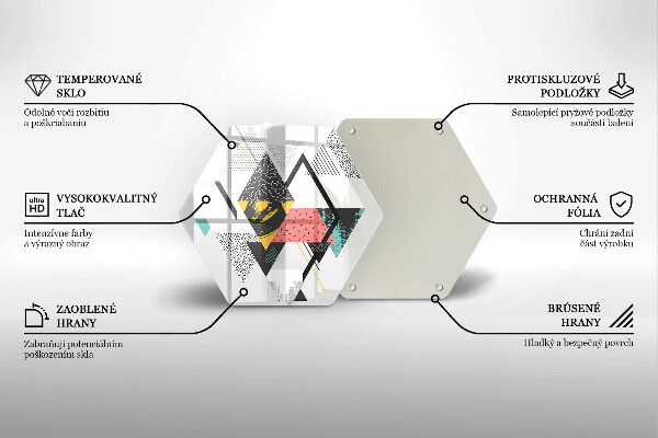 Deska szklana do kuchni Abstrakcja trójkąty