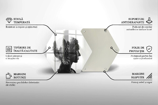 Deska szklana do kuchni Kobieta i las