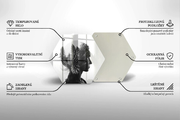 Deska szklana do kuchni Kobieta i las