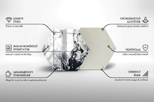 Deska szklana do kuchni Abstrakcja tusz