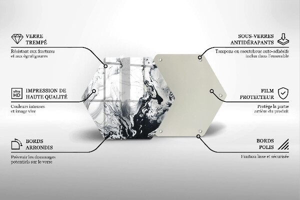 Deska szklana do kuchni Abstrakcja tusz