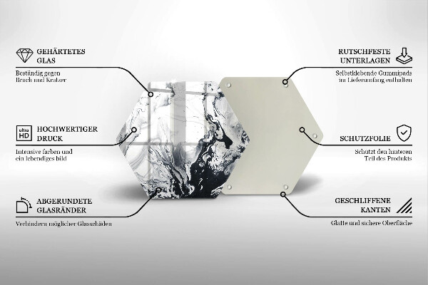Deska szklana do kuchni Abstrakcja tusz