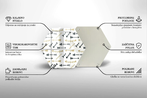 Deska szklana do kuchni Wzór boho strzałki