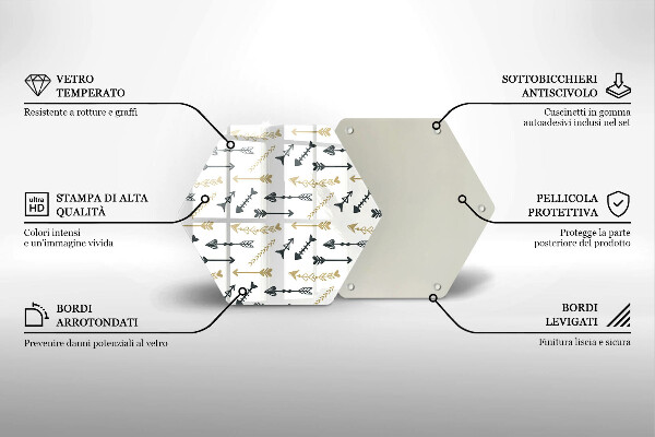 Deska szklana do kuchni Wzór boho strzałki