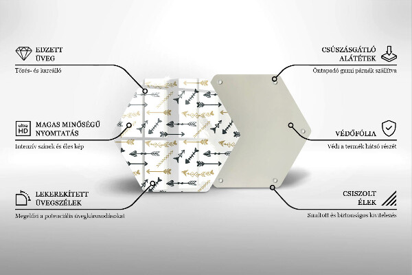 Deska szklana do kuchni Wzór boho strzałki