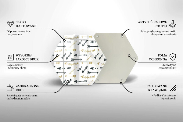 Deska szklana do kuchni Wzór boho strzałki