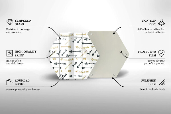 Deska szklana do kuchni Wzór boho strzałki