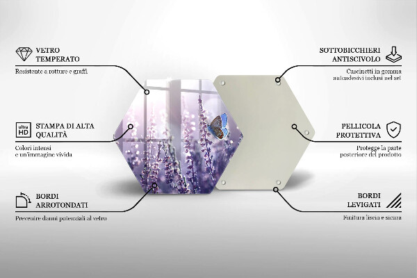 Deska szklana do kuchni Polne kwiaty i motyl