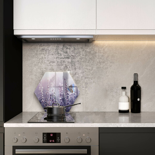 Deska szklana do kuchni Polne kwiaty i motyl