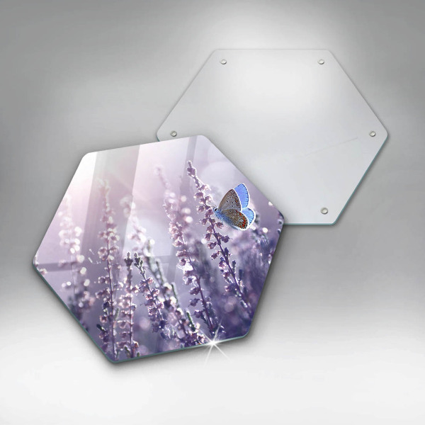 Deska szklana do kuchni Polne kwiaty i motyl