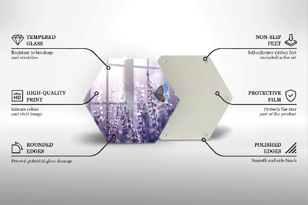 Deska szklana do kuchni Polne kwiaty i motyl