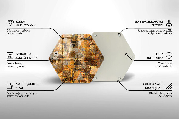 Deska szklana do kuchni Wzór figury geometryczne