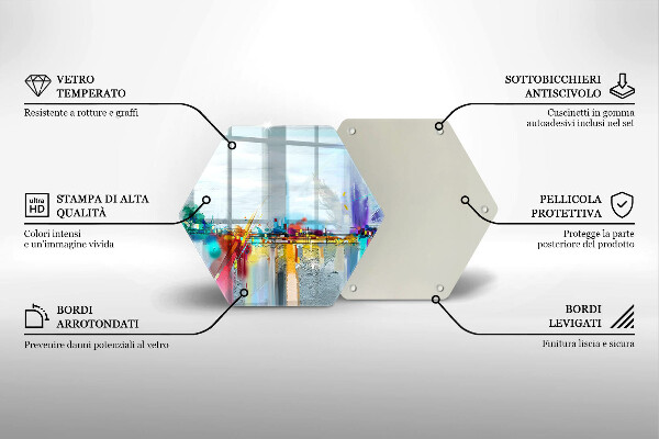 Deska szklana do kuchni Malowana abstrakcja