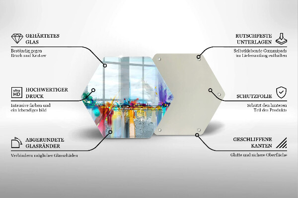 Deska szklana do kuchni Malowana abstrakcja
