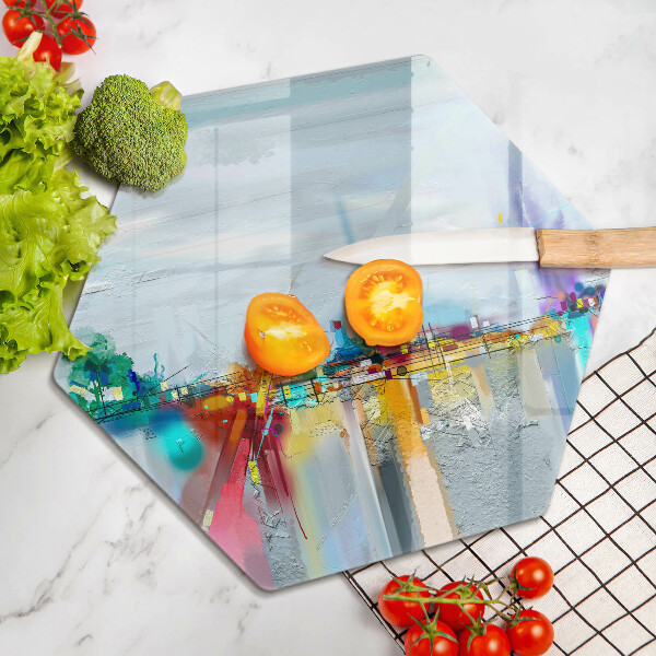 Deska szklana do kuchni Malowana abstrakcja