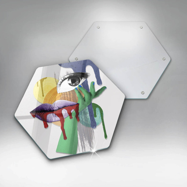 Deska szklana do kuchni Sztuka abstrakcyjny kolaż