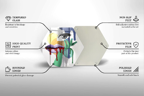 Deska szklana do kuchni Sztuka abstrakcyjny kolaż