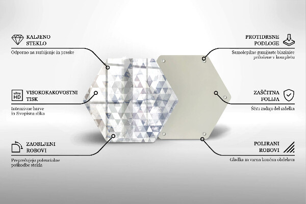 Deska szklana do kuchni Wzór trójkąty