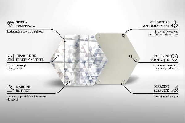 Deska szklana do kuchni Wzór trójkąty