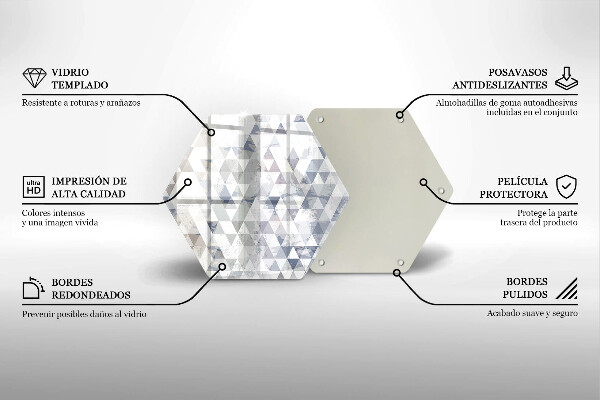 Deska szklana do kuchni Wzór trójkąty