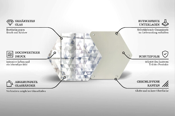 Deska szklana do kuchni Wzór trójkąty