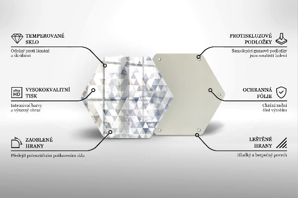 Deska szklana do kuchni Wzór trójkąty