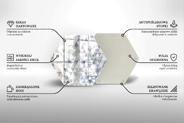 Deska szklana do kuchni Wzór trójkąty