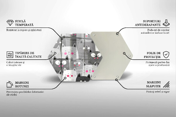 Deska szklana do kuchni Ilustracja koty