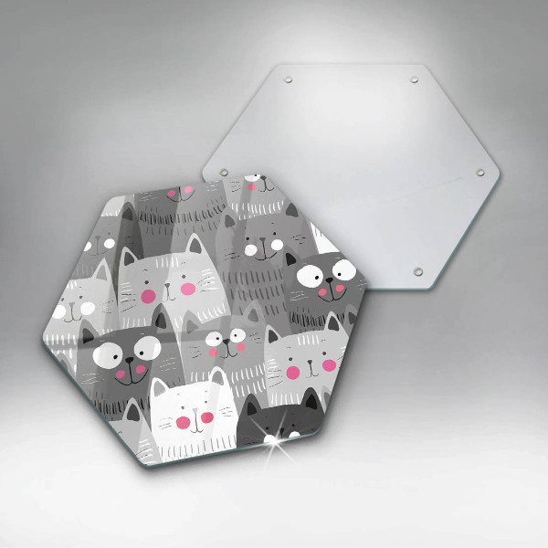 Deska szklana do kuchni Ilustracja koty