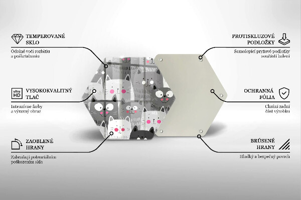 Deska szklana do kuchni Ilustracja koty