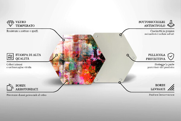 Deska szklana do kuchni Abstrakcja farby