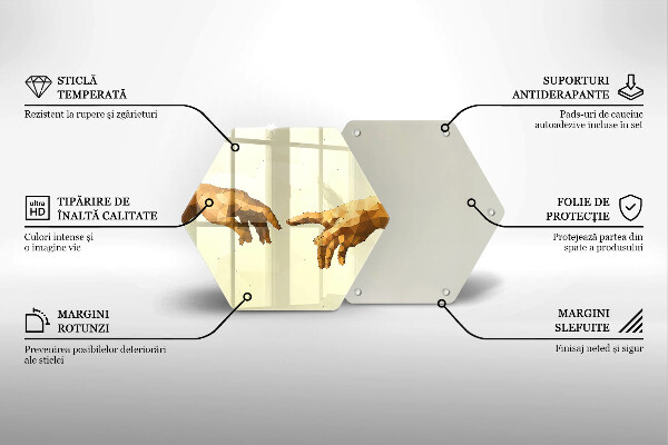 Deska szklana do kuchni Stworzenie Adama dłonie