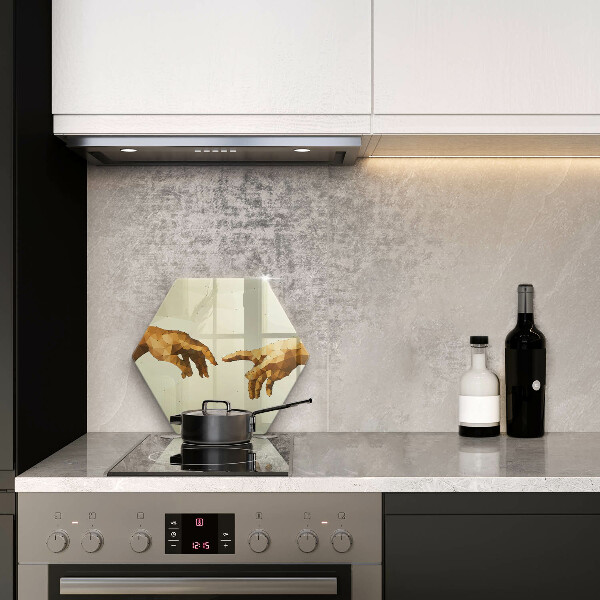 Deska szklana do kuchni Stworzenie Adama dłonie