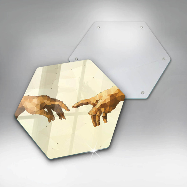 Deska szklana do kuchni Stworzenie Adama dłonie