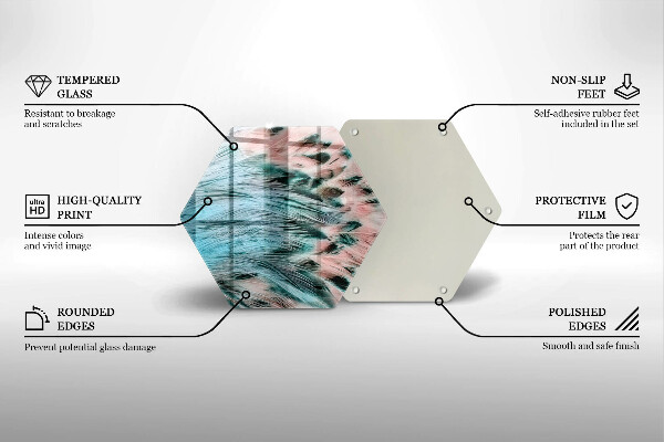 Deska szklana do kuchni Boho ptasie pióra