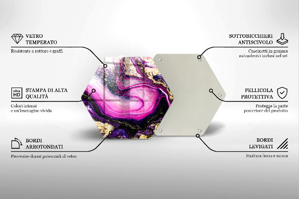 Deska kuchenna Abstrakcja design złoto