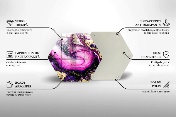Deska kuchenna Abstrakcja design złoto