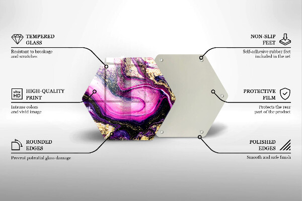 Deska kuchenna Abstrakcja design złoto