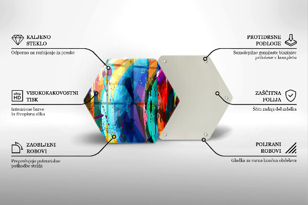 Deska szklana do kuchni Kolorowe plamy farb