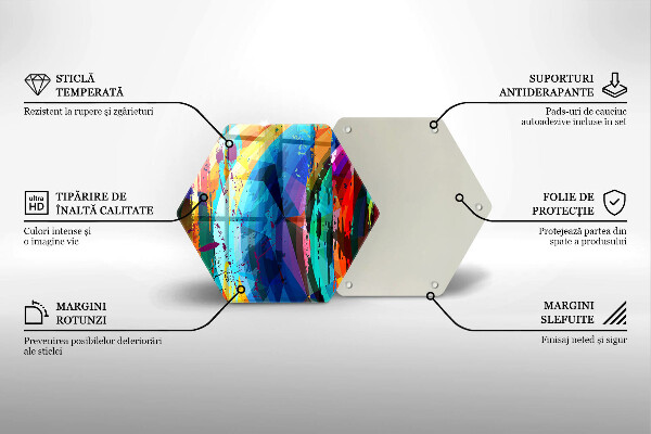 Deska szklana do kuchni Kolorowe plamy farb