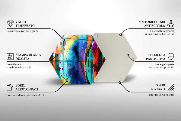 Deska szklana do kuchni Kolorowe plamy farb