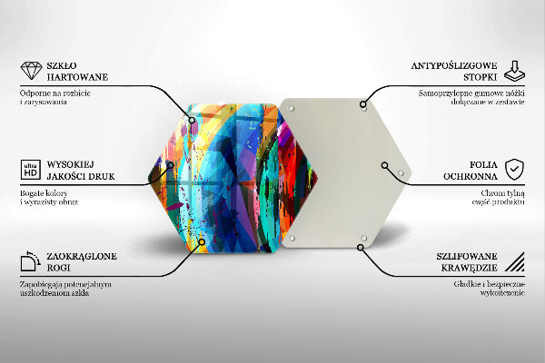 Deska szklana do kuchni Kolorowe plamy farb