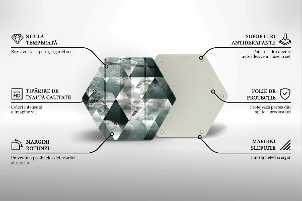 Deska szklana do kuchni Trójkąty i woda